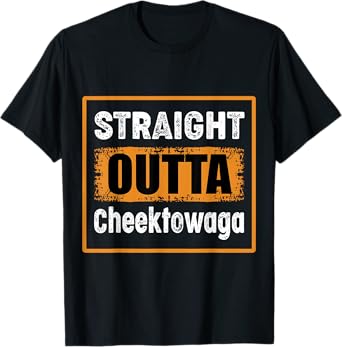 Straight Outta Cheektowaga New York USA Distressed Vintage T-Shirt