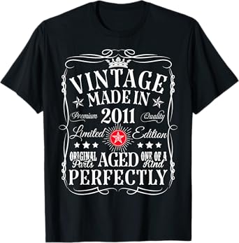 Vintage 14th Birthday Decorations Vintage 2011 14 Years Old T-Shirt
