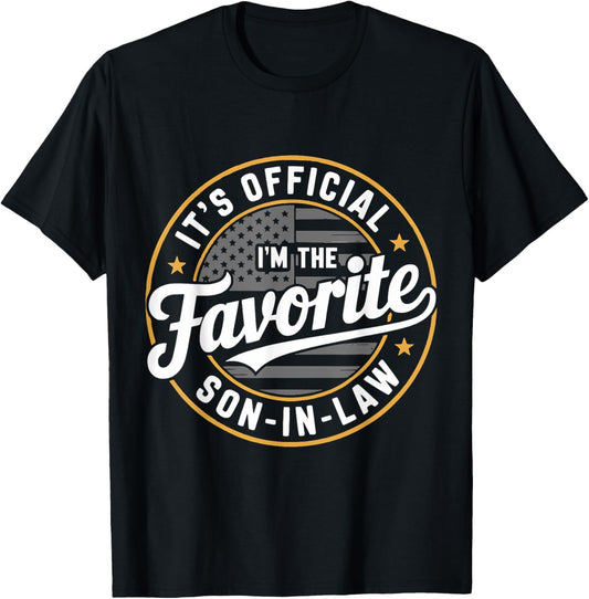 It's Official I'm The Favorite Son-In-Law Funny Vintage T-Shirt