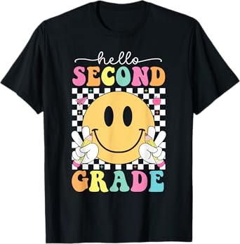 Hello Second Grade Shirt Girls Kids Team 2nd Grade Teacher T-Shirt