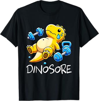 Funny Cute Dinosaur Workout Gym Fitness Weightlifting Gift T-Shirt