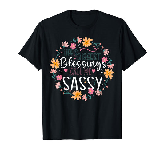 Floral Sassy Grandmother Grandma For Women T-Shirt