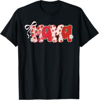 Mama Strawberry Coquette Bow Summer Vacation Hawaii Beach T-Shirt