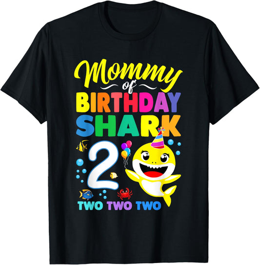 Mommy Of Birthday Shark 2nd Matching Oufit Party For Family T-Shirt