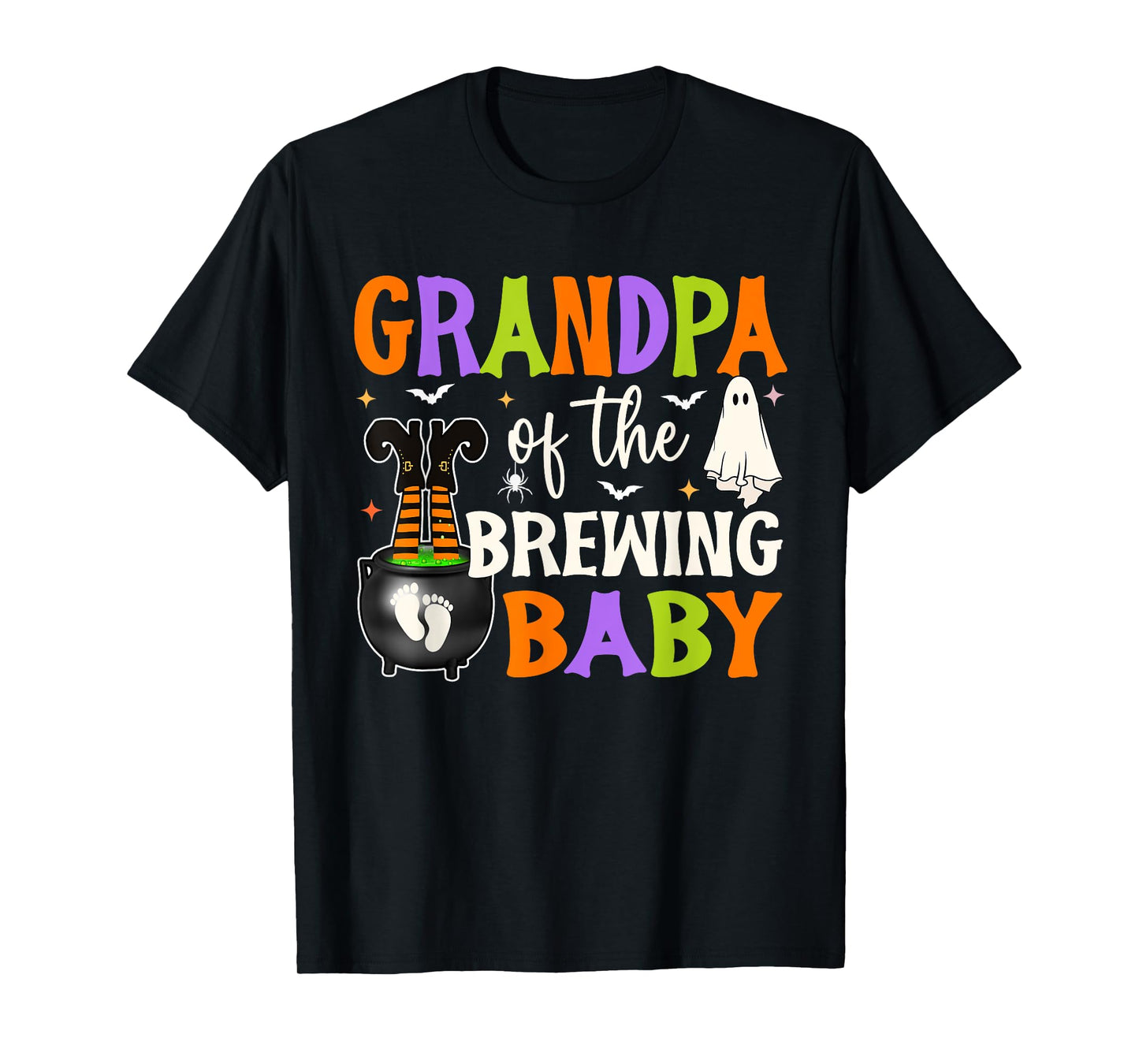 Grandpa of Brewing Baby Halloween Theme Baby Shower Spooky T-Shirt