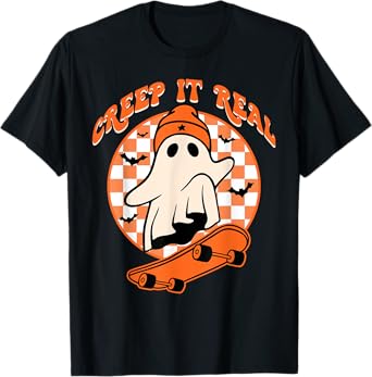 Creep It Real Ghost Boy Fall Season Vintage Retro Halloween T-Shirt