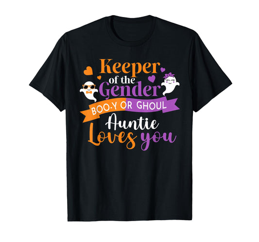 Halloween Keeper of The Gender Reveal Auntie Boo-y or Ghoul T-Shirt