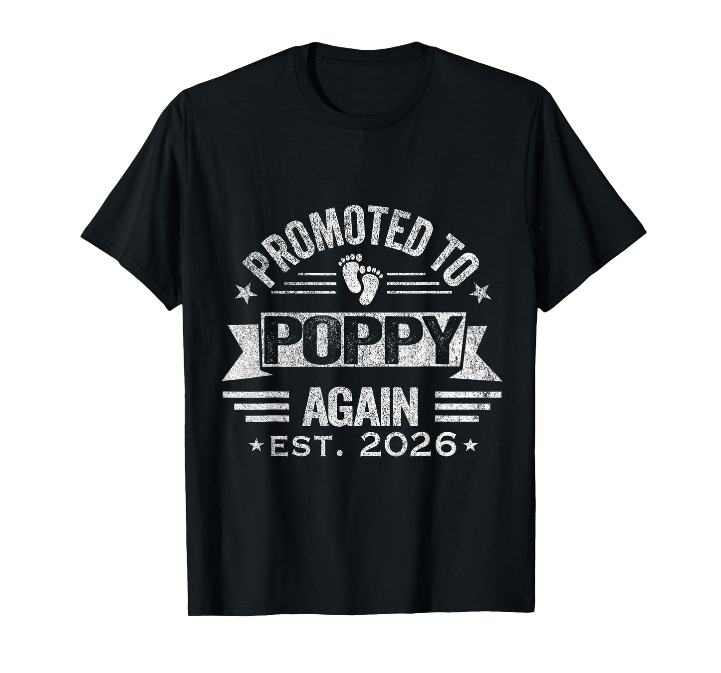 Promoted To Poppy Again 2026 Grandpa Pregnancy Announcement T-Shirt