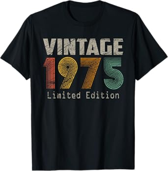 Vintage 1975 50th Birthday Gifts 50 Year Old For Men Women T-Shirt