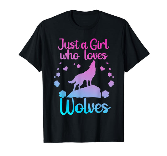 Cute Wolf Art for Women Girls Wof Pack Wolves Wolf Lover T-Shirt