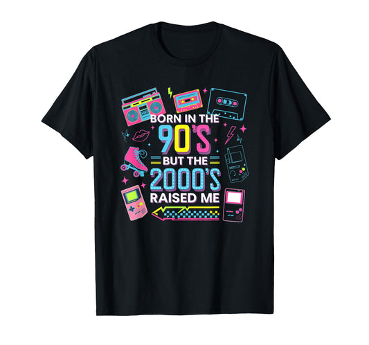 Born In 90's But 2000's Raised Me Vintage Retro T-Shirt