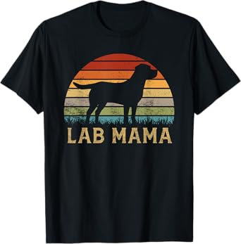 Lab Mama Retro Labrador Retriever Lover Vintage Dog Lab Mom T-Shirt