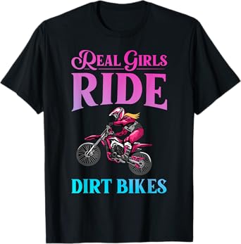 Cool Dirt Bike Art For Women Girls Motocross Racing Dirtbike T-Shirt