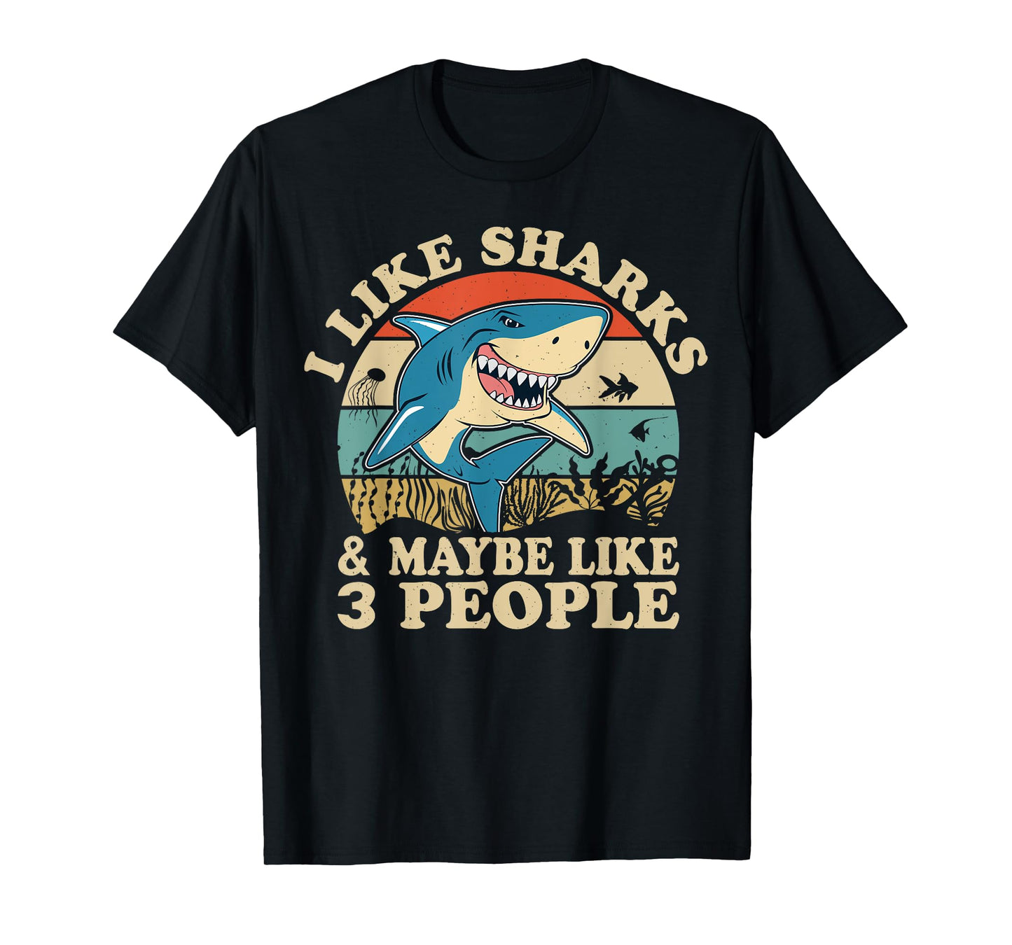 Cool Shark Art Men Women Great White Hammerhead Shark T-Shirt