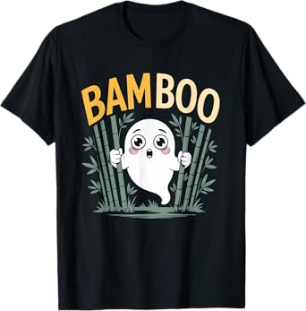 Cute Halloween spooky Ghost Bamboo kids girls boys T-Shirt