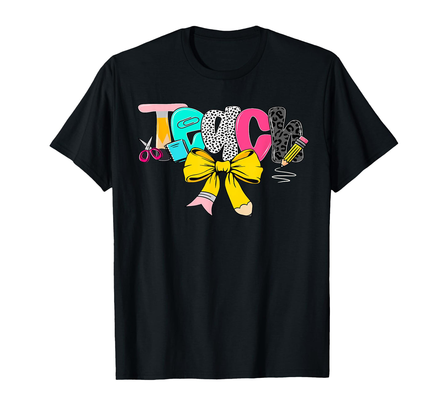 Teach Coquette Bow Teacher Back To School Happy First Day T-Shirt
