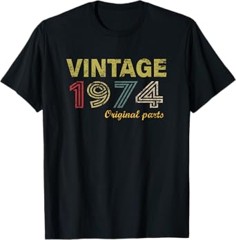 Vintage 1974 Cool 51 Year Old Bday Men Women 51st Birthday T-Shirt