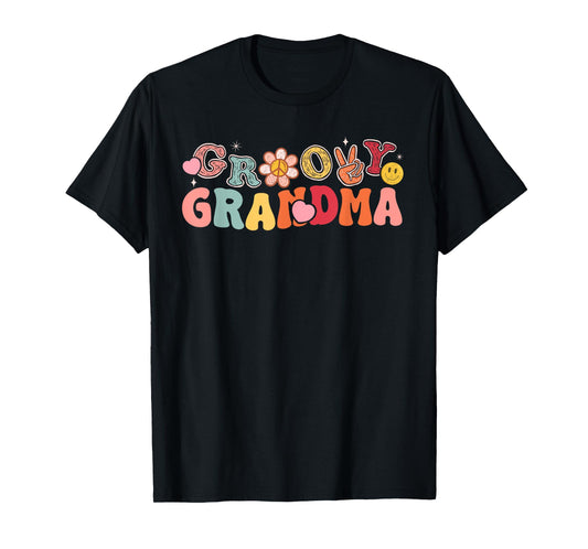 Retro Groovy Grandma Hippie Matching Family Birthday Party T-Shirt