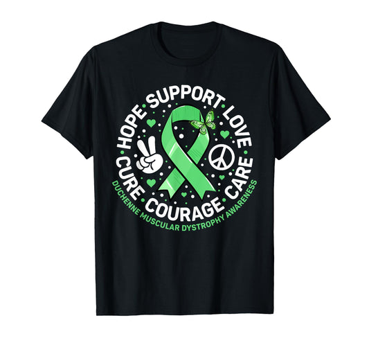 Cute Green Ribbon Support Squad Duchenne Muscular Dystrophy T-Shirt