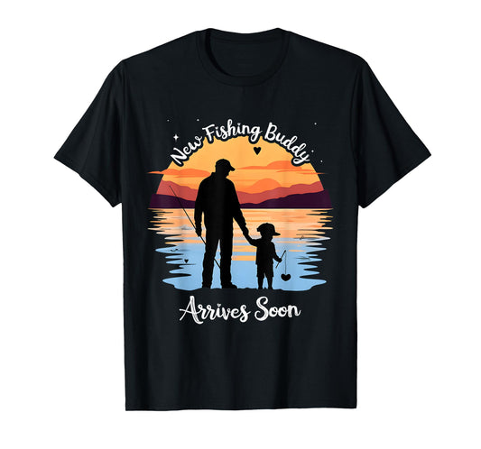 New Fishing Buddy Arrives Soon New Dad Fathers Day Grandpa T-Shirt