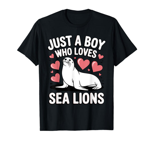 Cool Sea Lion Art For Men Boys Dad Sea Lion Lover Sea Lion T-Shirt