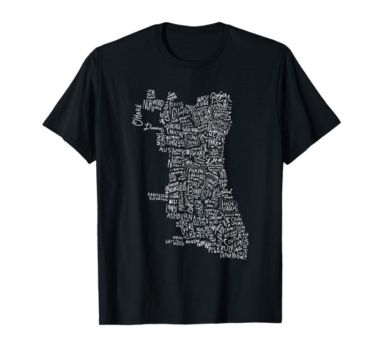 Chicago Neighborhoods Retro Goth Chi-town Chitown T-Shirt