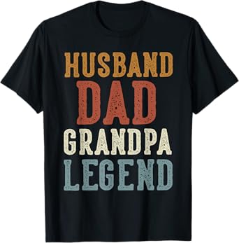 Husband Dad Grandpa Legend - Classic Retro Distressed T-Shirt