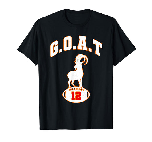 Vintage Distressed GOAT 12 Football T-Shirt