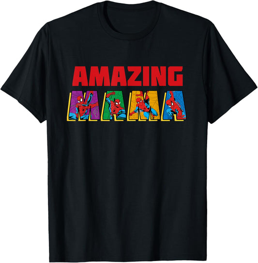 Marvel Spider-Man Amazing Mama Mom Birthday Mother’s Day T-Shirt