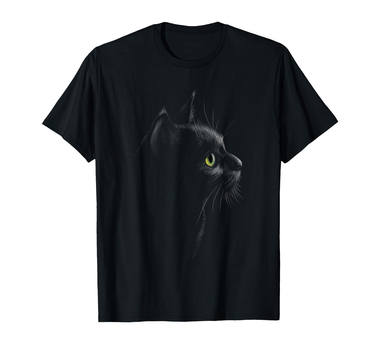 Black Cat head Safari Animal Art Wildlife T-Shirt for Men Women Kids