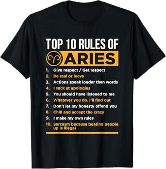 Aries Traits Facts Horoscope Zodiac Astrological Sign Gift T-Shirt