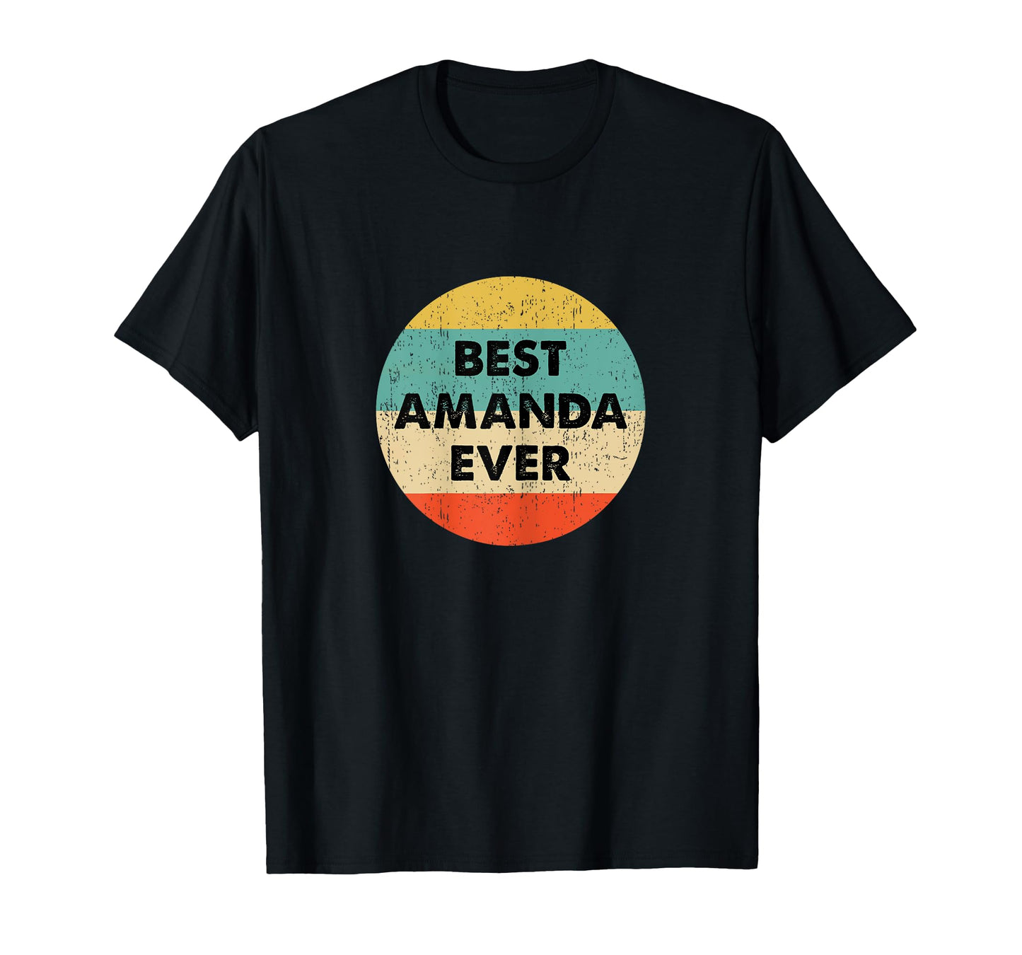 Amanda Name Shirts & Gifts Amanda Name T-Shirt Women's Black XS Classic Fit Short Sleeve Round Neck Personalized Letter Print