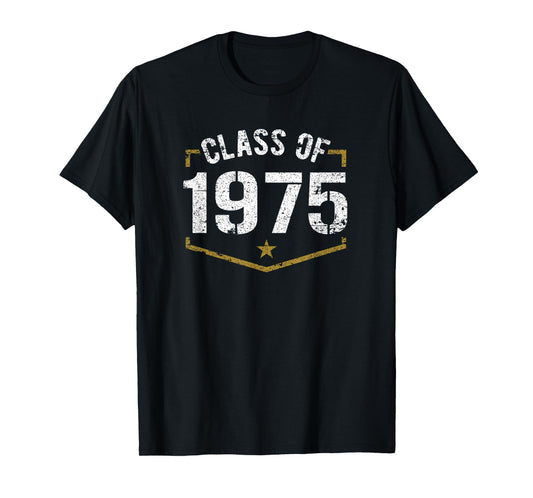 Class of 1975 School Reunion Graduation Vintage Style Design T-Shirt
