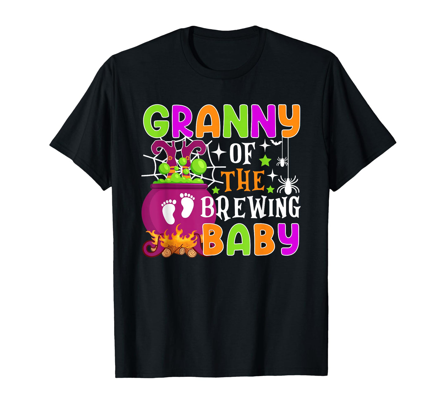 Granny of Brewing Baby Halloween Theme Baby Shower Spooky T-Shirt