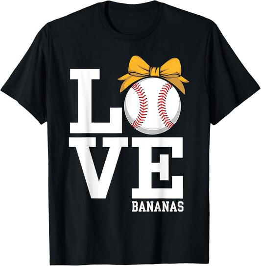 Baseball Love Bananas Funny Gift Baseball Player T-Shirt