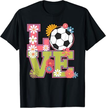 Funny Soccer Art For Women Girls Soccer Player Soccer Lover T-Shirt