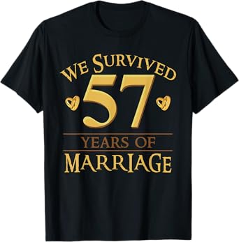 We Survived 57 Years Of Marriage Couple 57th Anniversary T-Shirt