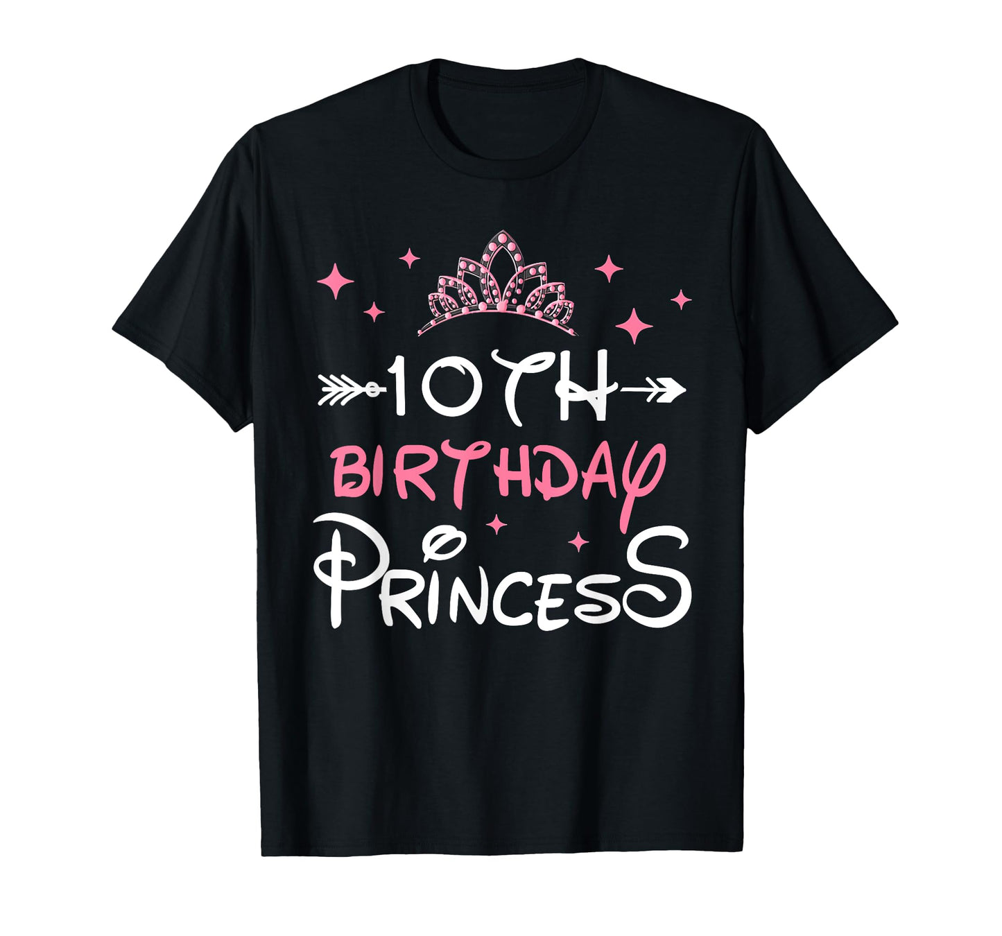 10th Birthday Princess Crown 10 Year Old Birthday Girl Party T-Shirt