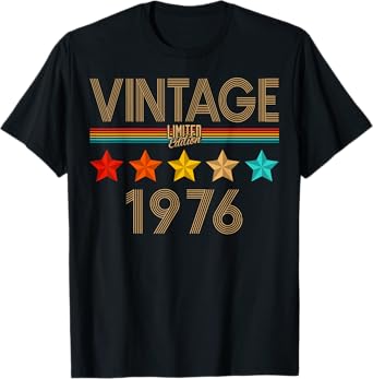 Vintage 49th Birthday Decorations Vintage 1976 49 Years Old T-Shirt