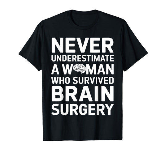 Cute Brain Surgery Art for Women Brain Tumor Cancer Survivor T-Shirt
