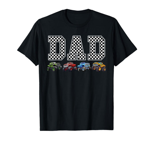 Dad Family Crew Monster Truck Lover Birthday Matching T-Shirt