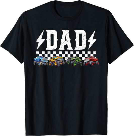 Dad Retro Monster Truck Family Crew Birthday Matching T-Shirt