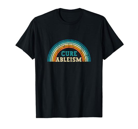 Cure Ableism Rainbow Stripes Design For Family T-Shirt