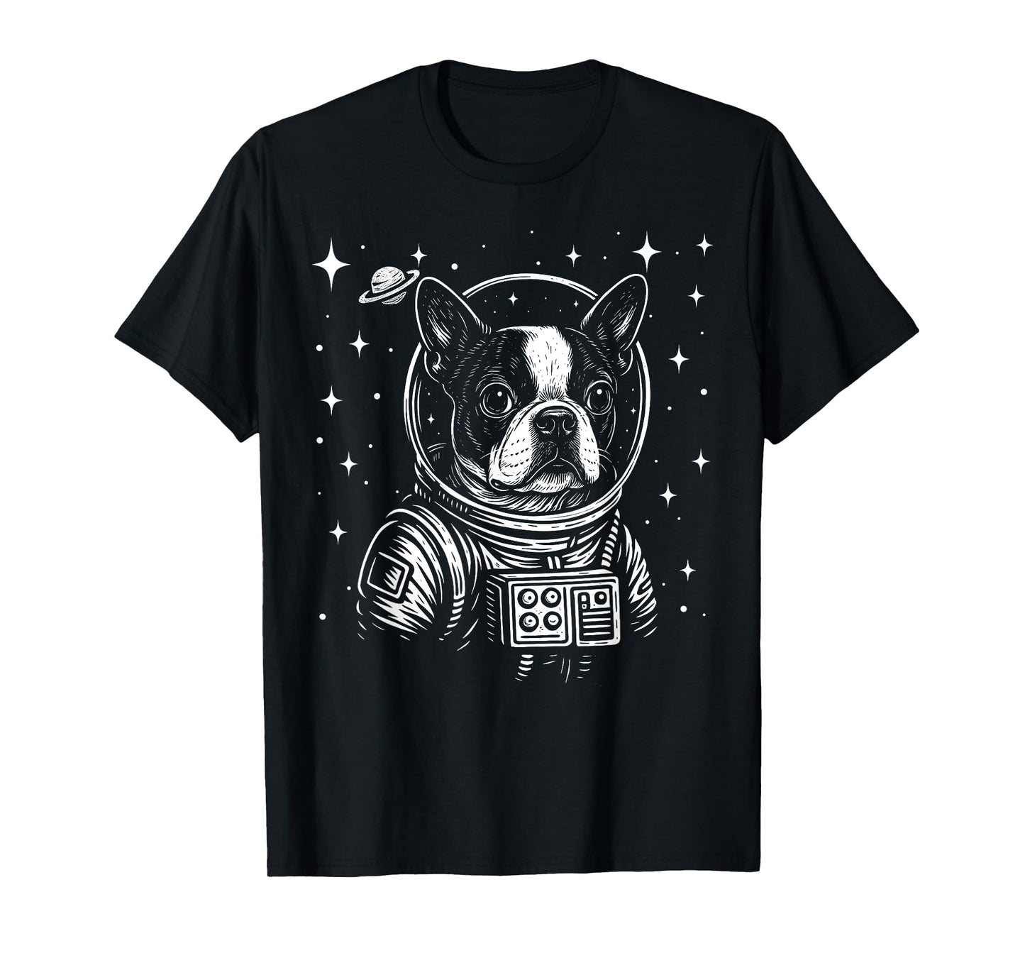 Astronaut Boston Terrier Space Galaxy Dog Lovers T-Shirt