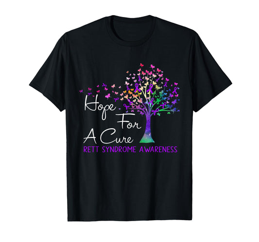 Hope For A Cure Rett Syndrome Awareness Tree Ribbon T-Shirt