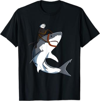 Funny Sea Otter Riding Shark T-Shirt