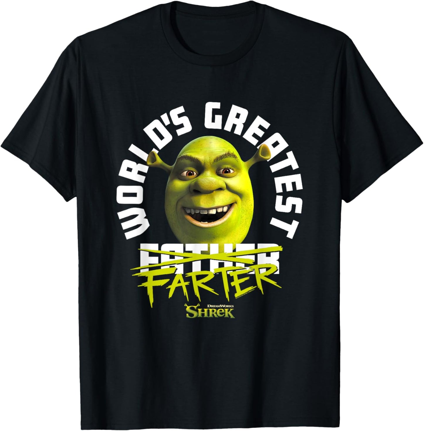 Shrek Father's Day World's Greatest Farter Chest Text Logo T-Shirt