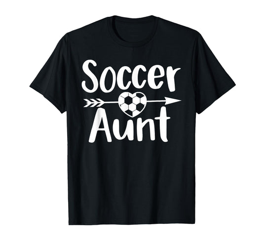 Soccer Aunt Heart Sport Lover Auntie Mother's Day T-Shirt