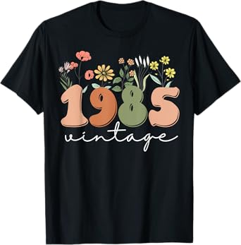 40 Years Old Vintage 1985 40th Birthday Tee Wildflower Women T-Shirt
