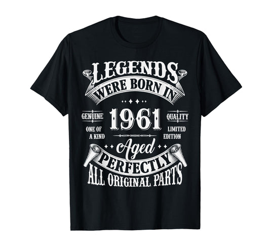 64th Birthday Tee 64 Years Old Vintage Legends Born In 1961 T-Shirt